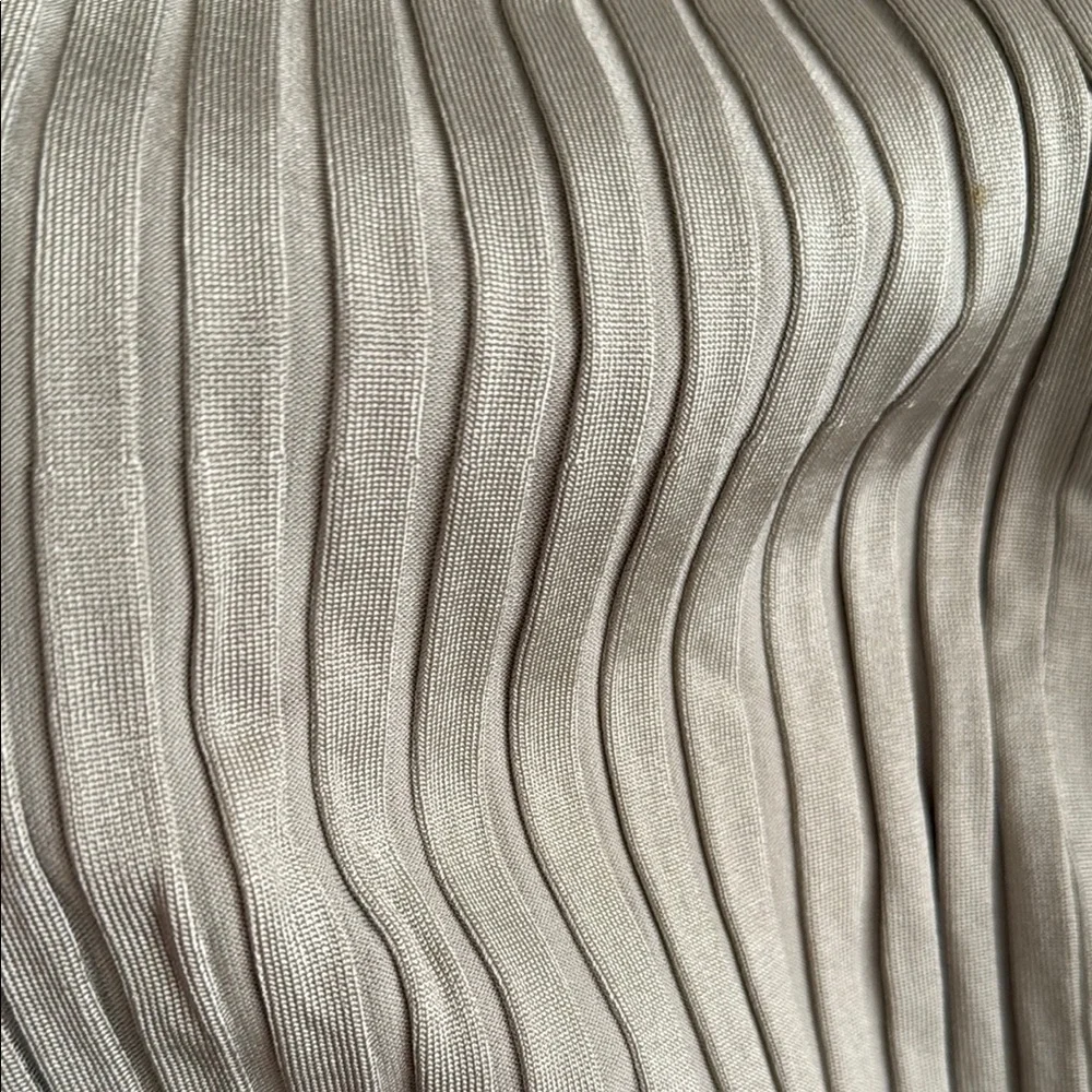 Tan Ribbed Long Sleeve Sheath Dress - Picture 3 of 4